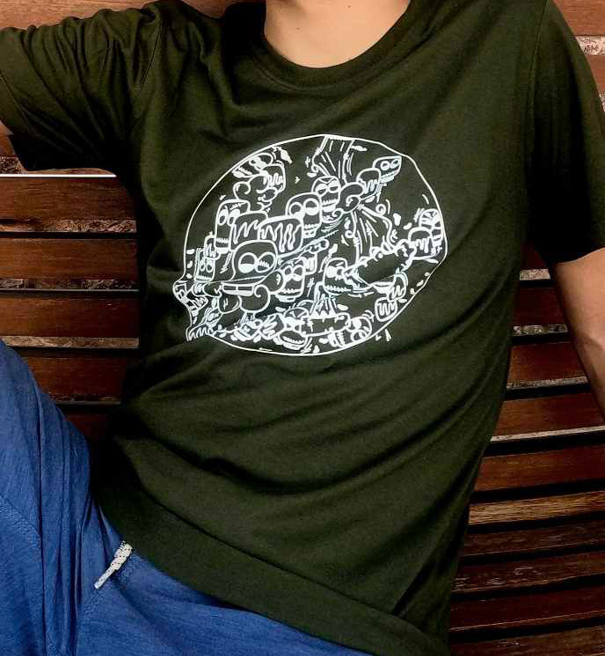 Tee-shirt Circle Luks Vert Kaki